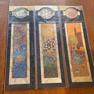 Biblical Bookmarks Set from Israel - Gold, Blue, Orange